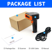 Lector de código de barras QR 1D 2D con cable de mano, escáner de código de barras láser inalámbrico para recibo, caja registradora, Banco de inventario