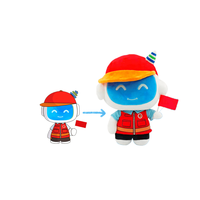 Personnalisation mignonne de mascotte de peluche de robot en tissu de peluche d'OEM
