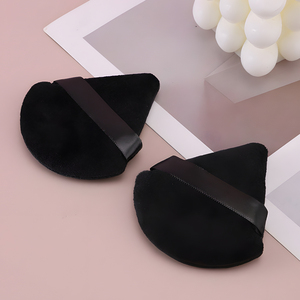 Éponge à poudre <span class=keywords><strong>pour</strong></span> le visage - Super douce, lavable, utilisation humide/sèche, style sac <span class=keywords><strong>de</strong></span> démaquillage, forme triangulaire coupée - Product Image 2