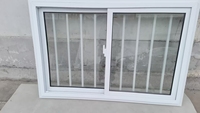 Ventana Corredera de PVC Directo de Fábrica 1100x920mm, Vidrio Templado Simple de 5mm, Marco Doble, Fácil de Instalar para Panel Sándwich de 50-75mm