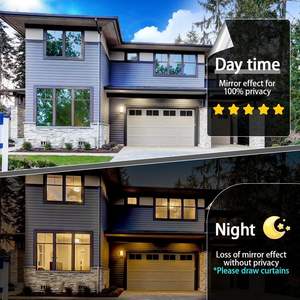 Film adhésif unidirectionnel effet miroir pour fenêtre, moderne et réfléchissant, pour la confidentialité à la maison, au bureau et pour la teinte des vitres intérieures des bâtiments - Product Image 3
