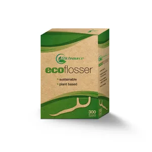 Ramah Lingkungan Vegan Gigi Flosser Flosser Gigi Mikro Mint PLA Bambu Gigi Pilihan 300 Pcs Floss Pilih Benang Biodegradable