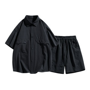 เสื้อโปโลผู้ชายคุณภาพสูงปี 2025 พร้อมโลโก้แบบกำหนดเอง เสื้อคาร์ดิแกนลายวาฟเฟิลแบบลำลอง ชุดลำลองสองชิ้นสุดเท่ - Product Image 5