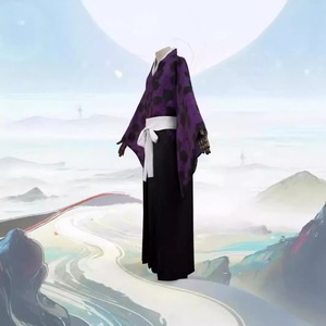 Disfraz de Cosplay de Demon Slayer Kokushibo, Conjunto Completo, Traje de Anime para Hombre Adulto, Kimono Morado y Negro con Cinturón Blanco - Product Image 2