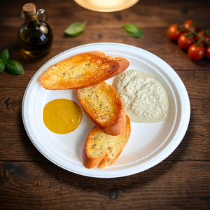 Assiette jetable ronde durable en bagasse blanche de 9 pouces, en pulpe de canne à sucre, pour service alimentaire, compostable, biodégradable, écologique - Product Image 2