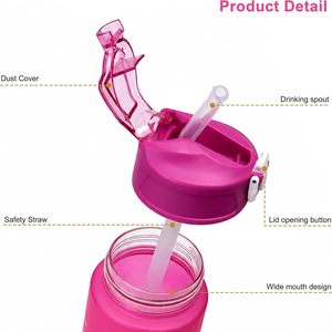 Wholesale Plastic Frosted Gradient Color High Stock Stocked Summer Motivational <b>Sports</b> <b>Water</b> <b>Bottle</b> - Product Image 4