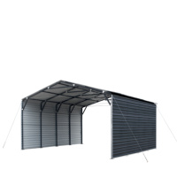 Cochera para 2 Autos de 20x20 pies, de Alta Calidad, Simple, para Jardín Exterior, de Acero Galvanizado Resistente, con Techo Impermeable de PE, para Estacionamiento de Autos