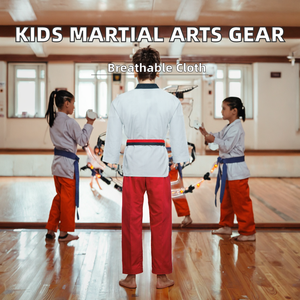 Uniforme de Artes Marciales para Niños |   Kimono Ligero y Transpirable de Manga Corta con Logotipo Frontal, Unisex, para Principiantes de Taekwondo, Karate y Jiu Jitsu - Product Image 2