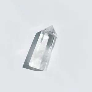Varinha de cristal de quartzo transparente para torre de cristal, obelisco de pedra de quartzo, varinha de cura mestre de arco-íris, chakra