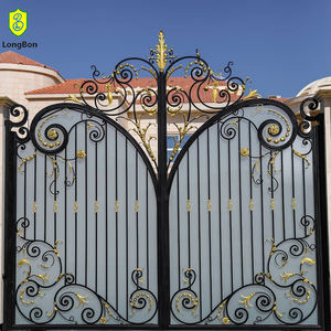 Belle porte et clôture en <span class=keywords><strong>fer</strong></span> <span class=keywords><strong>forgé</strong></span> écologique Clôture courte en <span class=keywords><strong>fer</strong></span> <span class=keywords><strong>forgé</strong></span> simple galvanisée à chaud - Product Image 3