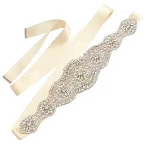 Hot Sale Handmade Wedding Accessories Fashion Waist Chain Sash Bridal Jewelry Pearl Crystal Wedding Dress Belt