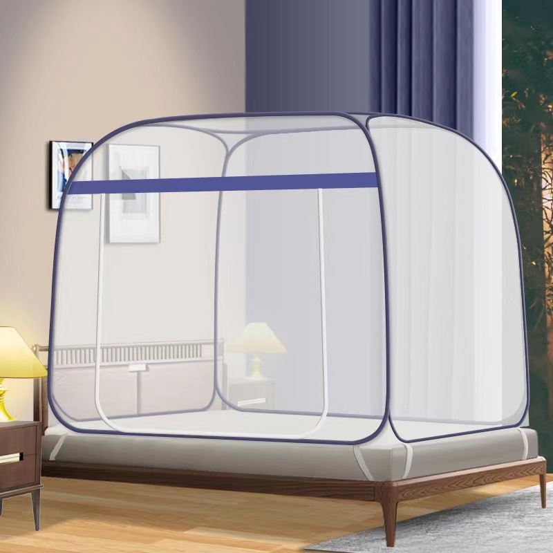 Square Top Large Space Yurt Mosquito Net for Adult Room Decoration Mosquito Net Bed Tent Curtain with Frame Home Bedroom Decor