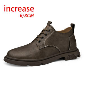 Zapatos Casuales Retro de Estilo Británico para Hombre, Primavera Verano, para Todas las Temporadas, de Cuero, de Punta Ancha, con Aumento de Altura Invisible de 8 cm - Product Image 1