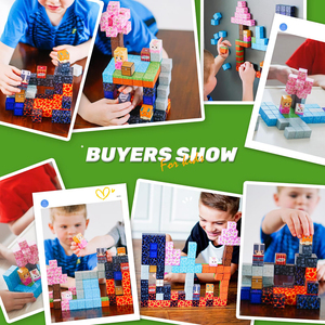 84PCS Jouet pour tout-petits Jeux d'extérieur sensoriels STEM <span class=keywords><strong>Magic</strong></span> Portal Set Blocs créatifs pour enfants avec carreaux magnétiques en plastique durable - Product Image 4