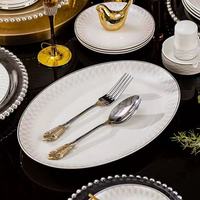 Service de Table de Luxe en Porcelaine Fine Dream Aurora, Vaisselle Classique Ondulée en Relief de Jingdezhen, Résistante à la Chaleur pour Usage Quotidien