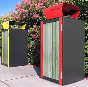 Cubo de basura público Rectangular de acero inoxidable negro para exteriores de la marca HD al por mayor cubo de basura de Pedal resistente al agua para Park Street - Product Image 4
