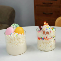 Vela Aromática en Frasco de Vidrio con Forma de Pastel, Linda Vela de Aromaterapia para Decoración del Hogar, Creación de Ambiente Relajante