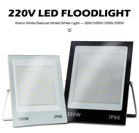 LED lumière D'inondation Imperméable À L'eau 50W 100W 150W 200W Ultra-mince Nouveau Type Extérieur LED Projecteur Éclairage IP 66 Sécurité Lumière
