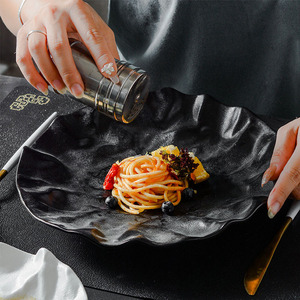 Plato de Servir Estilo Japonés, Plato de Cerámica Irregular para Servir Filetes, Ensaladas, Estilo <span class=keywords><strong>Occidental</strong></span>, Lujo Ligero, para Restaurante, <span class=keywords><strong>Hotel</strong></span> - Product Image 1