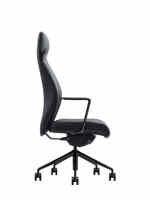 Chaise de bureau ergonomique moderne à dossier haut réglable et pivotante en cuir de luxe