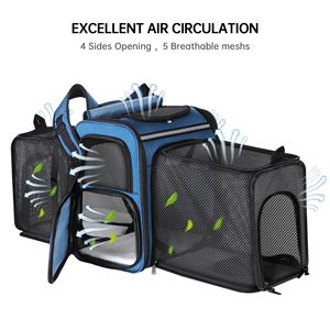Small Portable Pet Carrier <b>Backpack</b> Oxford Zipper Airline Approved Expandable <b>Foldable</b> Animal Print Plastic Outdoor Pet Travel - Product Image 4