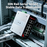 Équipement industriel sur rail DIN, 1 port RS232 485, transmission transparente, serveur/client TCP, UDP 10/100M