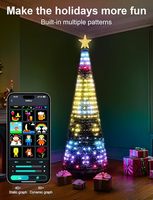 Guirlandes lumineuses intelligentes contrôlées par application, 6 pieds, 400 LED, synchronisation musicale, RGB, pour la décoration de l'arbre de Noël et des fêtes