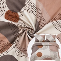 Tissu imprimé 100 % polyester à toucher ferme, motif à pois géométriques, textile de literie durable pour housses de couette et textiles de maison