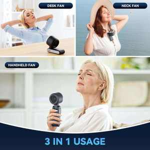 Vente en gros : Ventilateur portable haute vitesse, réglable, rechargeable, 5 vitesses, pliable, en plastique, avec affichage numérique USB, pour extérieur, version anglaise - Product Image 2