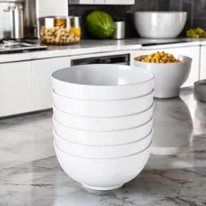 Bát Melamine Cổ Điển Không Vỡ - Bộ 6 Bát Màu Trắng Dùng Cho Ngũ Cốc - Product Image 2