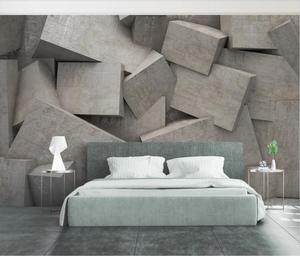 ZHIHAI 3D abstrait espace géométrique fond mur concepteur européen papier peint coton impression tissu mur Mural - Product Image 2
