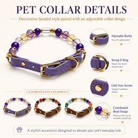 Großhandel Luxus-Set: Passendes Haustier-Halsband & Armband für Besitzer, Verstellbares Naturstein-Perlen-Kristall-Hundehalsband als Geschenk