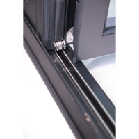 Puertas Plegables de Aluminio para Exteriores AMJ NFRC con Diseño de Rejilla, Impermeables, para Villa, Balcón, Patio, con Vidrio Bajo Emisivo