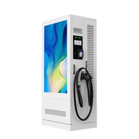 Chargeur rapide DC pour véhicules électriques à double borne, sur pied, 120 kW, 180 kW, 240 kW, avec écran publicitaire de 55 pouces, CCS2, OCPP