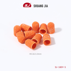 SHUANGJIA全サイズプラスチックベース黄色サンドキャップグリップなしペディキュアケア研磨サンドブロックドリルアクセサリーフットキューティクルツール - Product Image 3