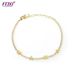 MA letter style popular silver 925 bracelets gold-plated men and women's sterling silver jewelry factory wholesale