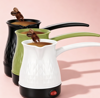 Cafetière électrique portable classique en acier inoxydable, interrupteur à une touche, chauffage uniforme pour un café turc facile
