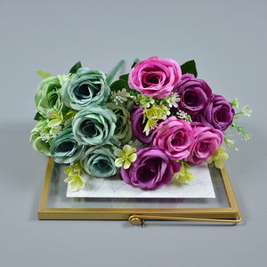 Thiên Tân Nhân Tạo Hoa nhà máy bán buôn trang trí đám cưới Rose Bouquet Lụa Nhân Tạo Rose Bouquet Blossom Silk Flowers - Product Image 4