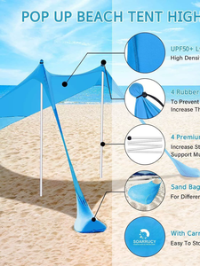 خيمة خارجية للبيع بالجملة من المصنع، من قماش سباندكس مقاوم للأشعة فوق البنفسجية ومقاوم للماء، مظلة شمسية صيفية، خيام شاطئ مع أكياس رمل وأوتاد تثبيت - Product Image 5