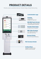 2025 nuevo quiosco de pantalla táctil Android de 23 24 27 pulgadas para POS de autopedido con impresora escáner de código de barras soporte Nfc opcional