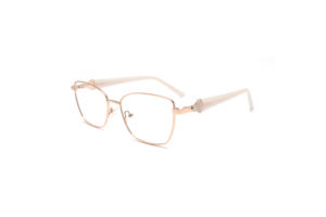 Montures de lunettes de prescription en acier inoxydable <span class=keywords><strong>ESquare</strong></span> personnalisées pour femmes 2025 lunettes optiques en métal oeil de chat myopie LE8853 - Product Image 5
