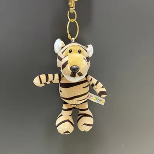 Porte-clés en peluche super doux avec pendentif animaux de la forêt adorables (Lion, Panda, Zèbre, Hippopotame) en coton PP, <span class=keywords><strong>mini</strong></span> cadeau, vente en gros - Product Image 6