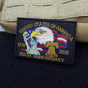 <span class=keywords><strong>Patch</strong></span> brodé commémoratif du 250e anniversaire avec fixation auto-agrippante aux États-Unis - Product Image 5