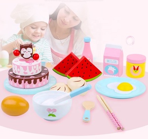 Nuovo arrivo 18 pezzi <span class=keywords><strong>cucina</strong></span> per la colazione finte giocattoli in legno Set divertente 18 pezzi giocattoli per bambini - Product Image 1