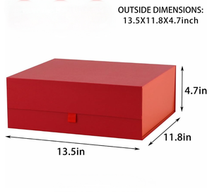 キャンドルやギフト包装用の大型高級長方形折りたたみ式ギフトボックス、赤色のマグネット開閉式蓋、丈夫な厚紙製 - Product Image 3