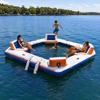 Plateforme flottante gonflable pour événements aquatiques, grande plateforme ronde pour le plaisir et la détente en groupe