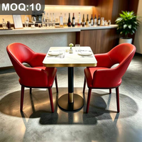 Chaises de salle à manger modernes en cuir et bois massif, personnalisables OEM/ODM, avec table en pierre et métal de luxe, 4 places, pour restaurants, bars et centres commerciaux