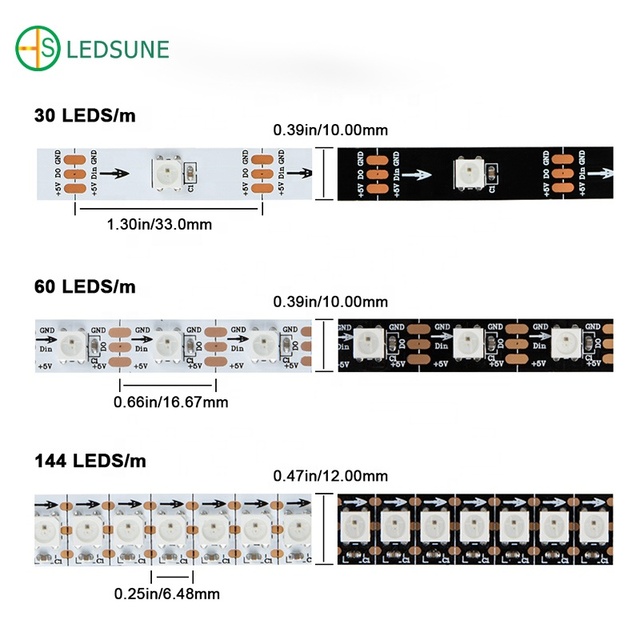 RGBIC LED WS2812b 5V Addressable RGB WS2812b SMD 5050 Waterproof 30 60 144 Pixel WS2812B Led Strip Light