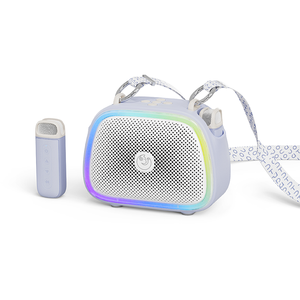 ลำโพงคาราโอเกะมินิสำหรับเด็ก รุ่นใหม่ ไมค์คู่ ไฟ RGB LED 5W สำหรับงานปาร์ตี้กลางแจ้ง ใช้พลังงานจากแบตเตอรี่และ USB รุ่น C22 - Product Image 5