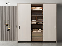 Armoire contemporaine extensible et réglable sur mesure pour chambre à coucher avec grande capacité de rangement
